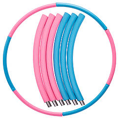 Обруч масажний хулу хоп Hula Hoop SP-Planeta Sport 6015 діаметр 48 см Pink-Blue
