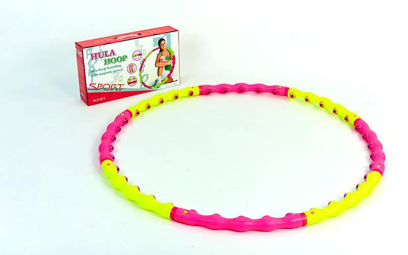 Обруч масажний хулу хоп Hula Hoop MAGNETIC SP-Planeta Sport 6013 діаметр 100 см Pink-Yellow