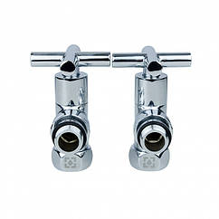 Комплект кутових радіаторних кранів Raftec Chrome 1/2"x3/4" RV-3034