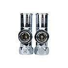 Комплект кутових радіаторних кранів Raftec Chrome 1/2"x3/4" RV-2034, фото 3