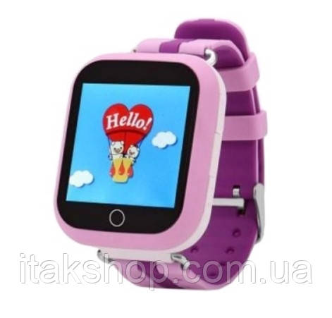 Розумні дитячі годинник Smart Baby Watch Q100 з GPS трекером Рожеві, фото 2