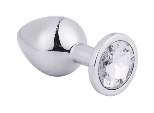 Анальна пробка Silver Metall Diamond, S, фото 1