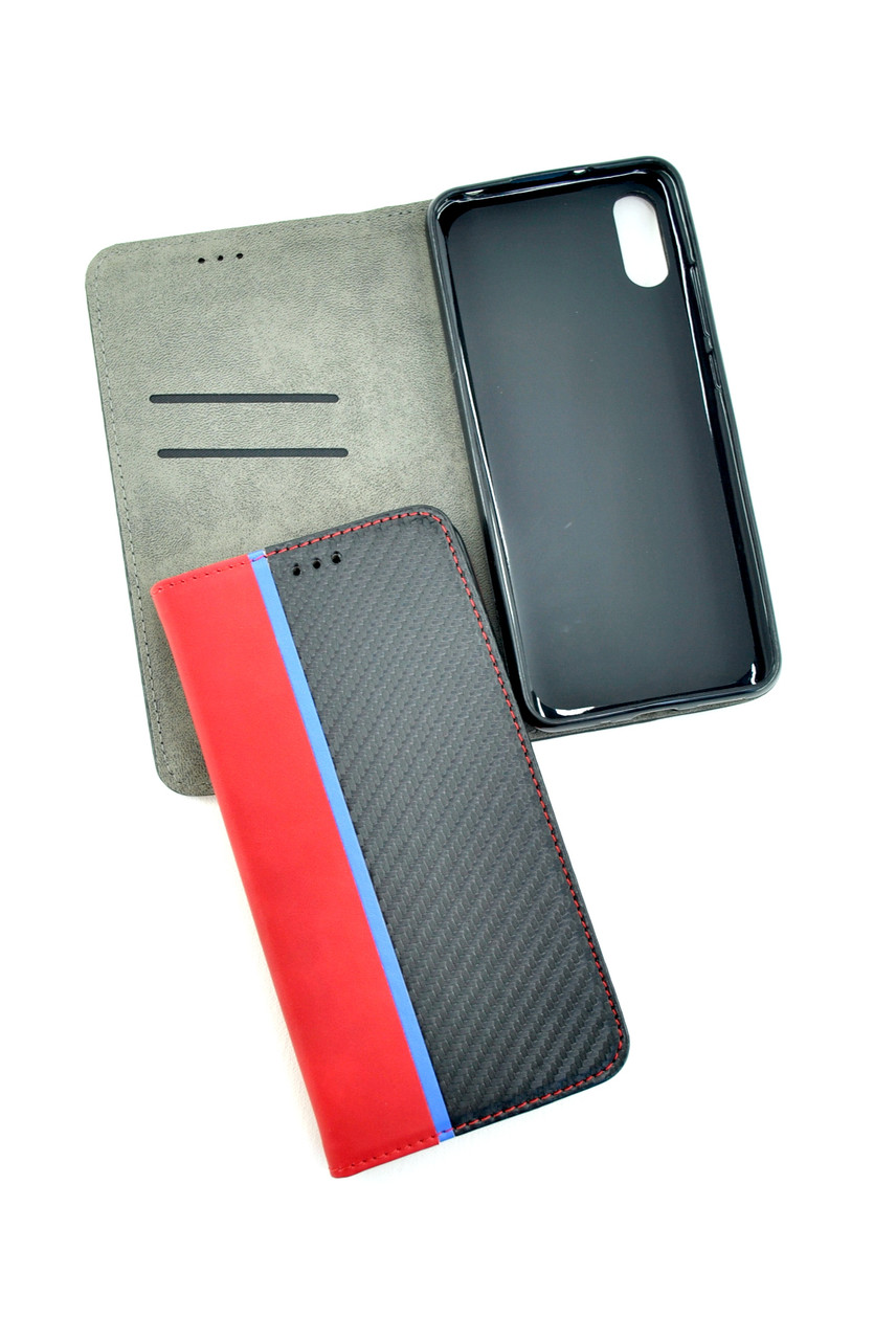 Чохол-книжка для телефону Huawei P40 Lite / Nova 7SE Carbon Red / black (4you)