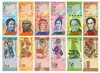 Венесуэла набор из 6 банкнот 2011-2015 UNC 2, 5, 10, 20, 50, 100 боливар