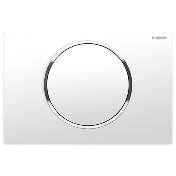 Змивна клавіша Geberit Sigma10 старт/стоп, білий мат/хром глянц