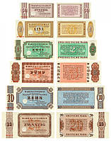Германия набор из 6 банкнот 1958-1973 UNC 50 пфеннигов, 1, 2, 5, 10, 20 марок