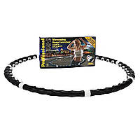 Обруч массажер магнитный хулахуп разборной Massaging Hula Hoop массажный черный для фитнеса похудения талии