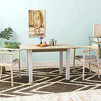 Стіл-трансформер Dinner Білий / дуб сонома