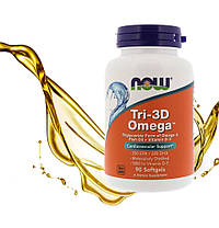 Омега 3 + Вітамін Д NOW Foods Tri-3D Omega-3 90 капс гел, фото 3