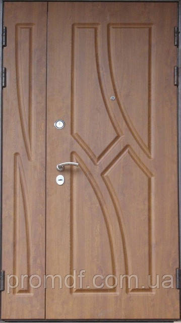 Двостулкові вхідні двері з МДФ накладками 2020х1200