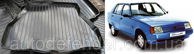 Коврик в багажник для ЗАЗ Славута 1999-11, резино-пластиковый (Lada Locker) - фото 1 - id-p1258239145