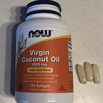 Кокосове масло NOW Virgin Coconut Oil 1000 mg 120 капс гел, фото 2