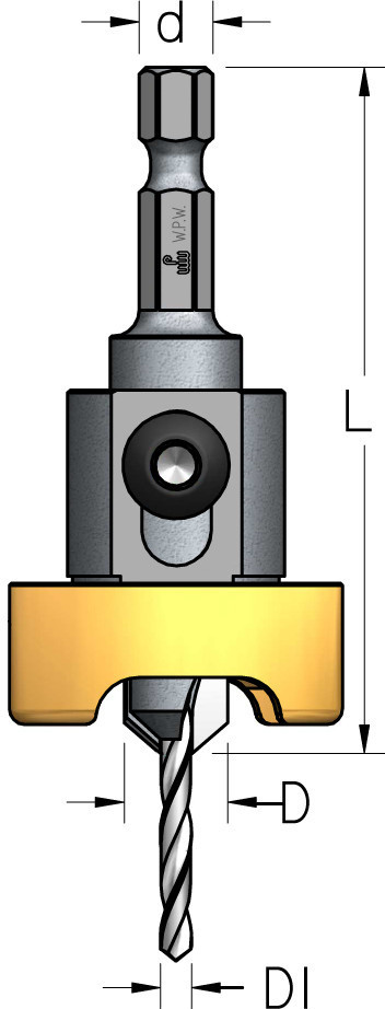 Зенковки WPW D3,6/9,5 з шестигранним хвостовиком і металевим обмежувачем (ABB3604SC), фото 1