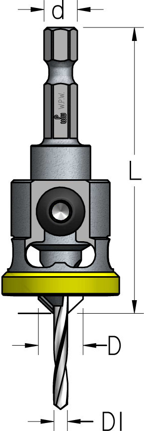 Зенковки WPW D3,2/9,5 з шестигранним хвостовиком і полімерним обмежувачем (AQP3204SC)