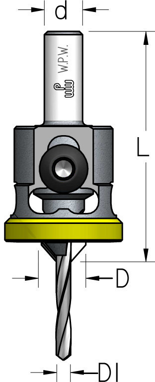 Зенковки WPW D3,2/12,7 з циліндричним хвостовиком і полімерним обмежувачем (ATP3285D)