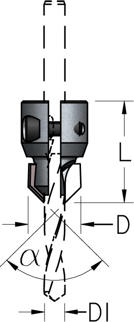 Зенковки збірна WPW D3÷7,2/11,3÷15,3 для монтажу на корпусі свердла HSS