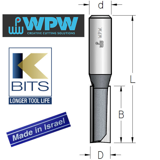 Фреза пазова двухзубая D10 B32 d12 K-BITS P251002K