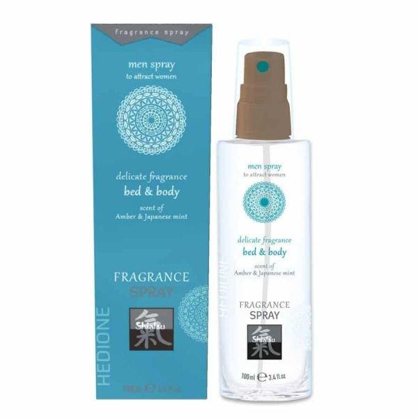 Спрей для тіла і ліжку з феромонами і афродизіаками HOT Fragrance Янтар і японська м'ята, 100 мл