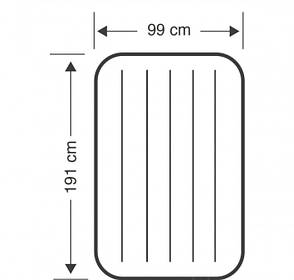 Надувний велюровий матрац одномісний Intex 64757, 99х191х25 см. синій, фото 3