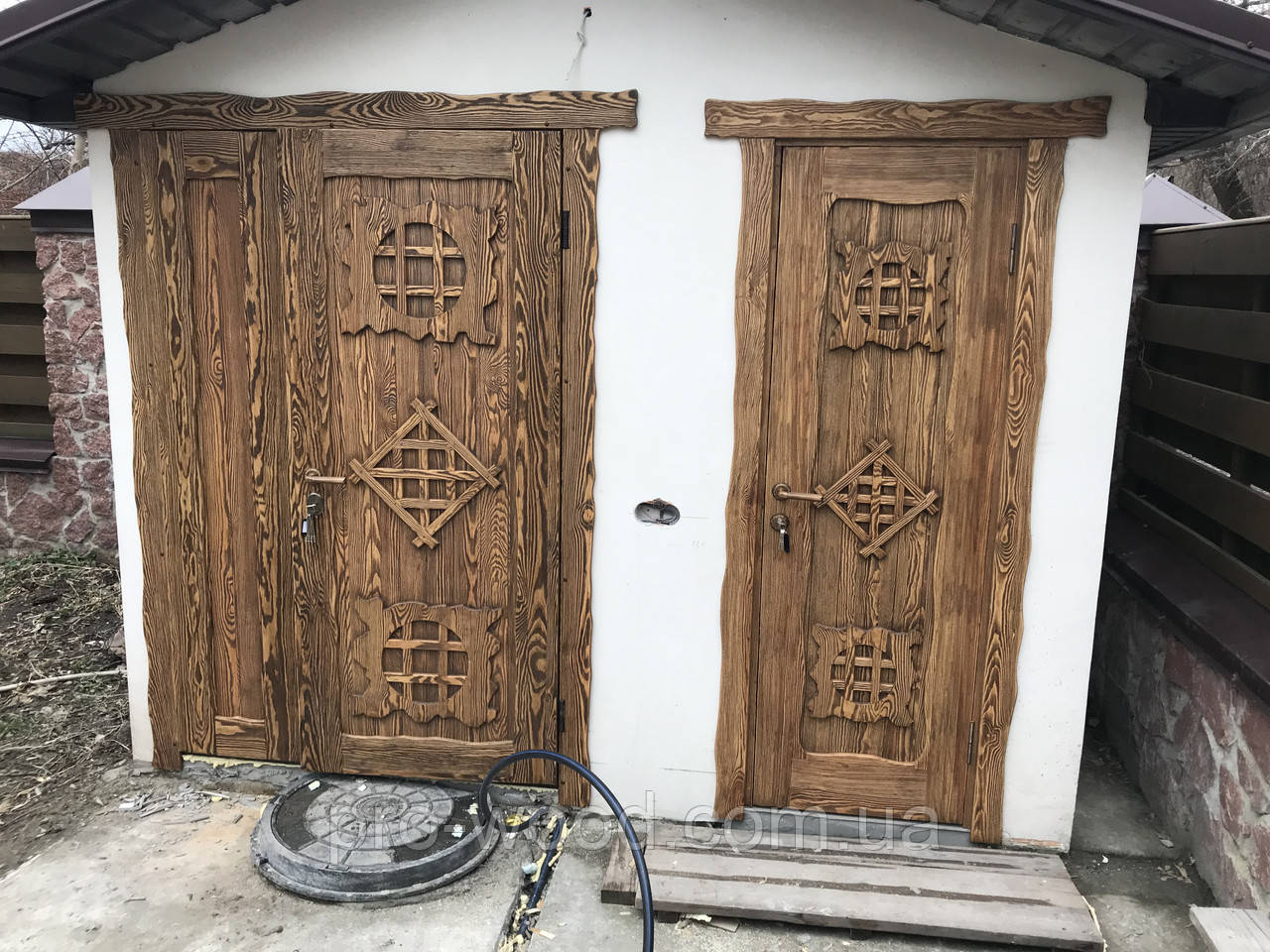 Двери межкомнатные под старину с деревянным орнаментом - фото 2 - id-p229713029