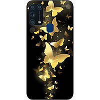 Силіконовий чохол бампер для Samsung M31 Galaxy M315F з картинкою Золоті метелики