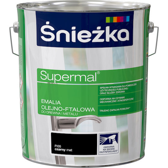 Емаль олійно фталева Sniezka Supermal ЧОРНА МАТОВА 10л F105