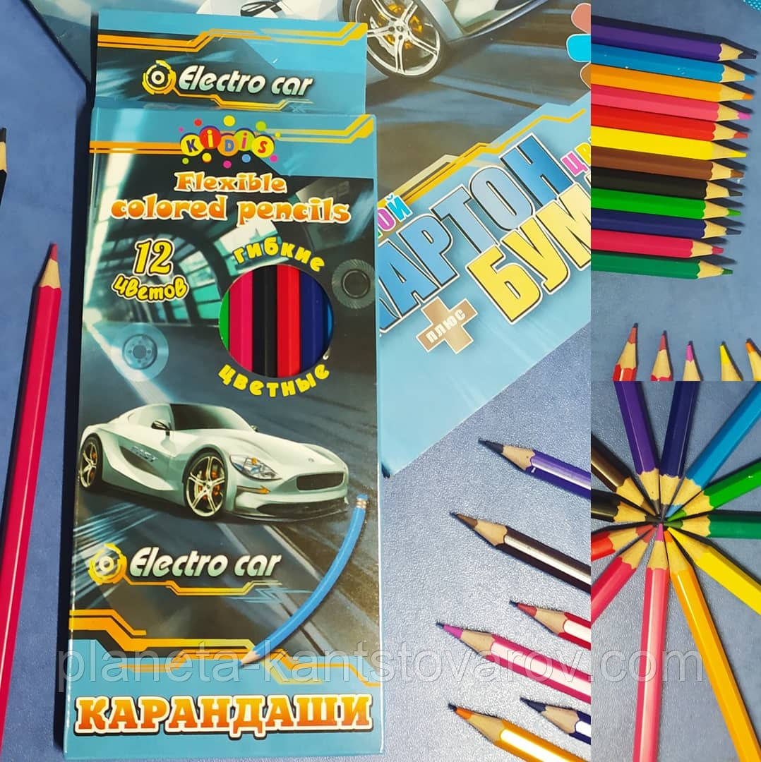 Олівці 12 кольорів, гнучкі KIDIS № 13357