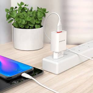 Сетевое зарядное устройство Borofone BA20A 1 USB 2.1A Type-C белое, фото 2
