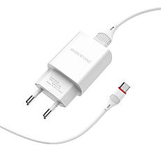 Сетевое зарядное устройство Borofone BA20A 1 USB 2.1A Type-C белое, фото 2