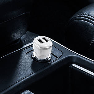 Автомобильное зарядное устройство Borofone BZ13 2 USB 2.4A белое, фото 2