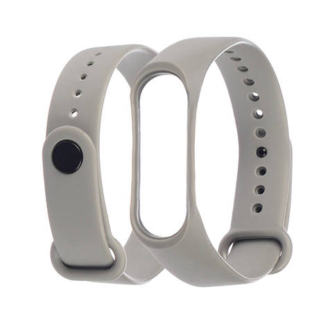 Ремешок силиконовый для Xiaomi Mi Band 3/ 4 серый, фото 2