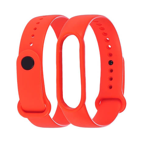 Ремешок силиконовый для Xiaomi Mi Band 5 оранжевый, фото 2