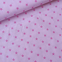 Тканина з дрібними рожевими зірочками на ніжно-рожевому тлі, ширина 160 см