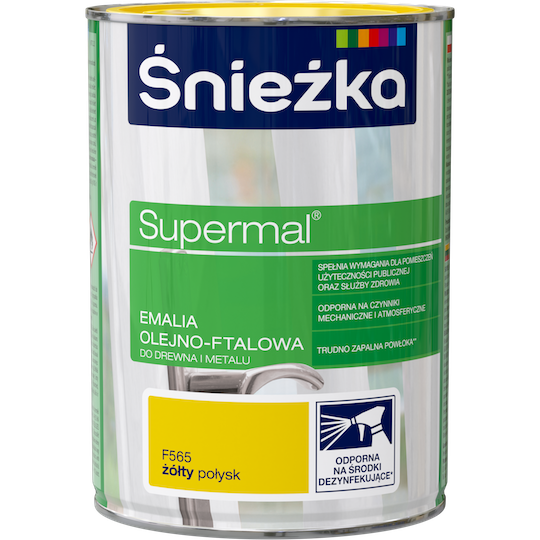 Емаль олійно фталева Sniezka Supermal ЖОВТА (F565) 0,8л