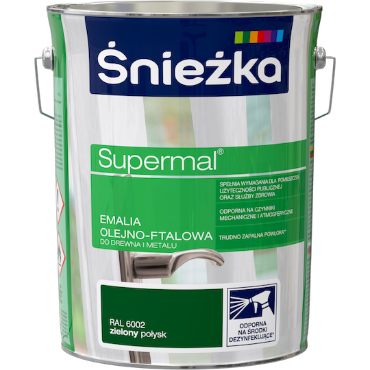 Емаль олійно фталева Sniezka Supermal ЗЕЛЕНА 5л RAL6002, фото 1