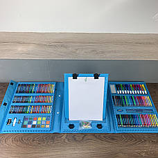 Дитячий набір для малювання 208 предметів у валізці з мольбертом творчості юного художника дітей хлопчика, фото 3