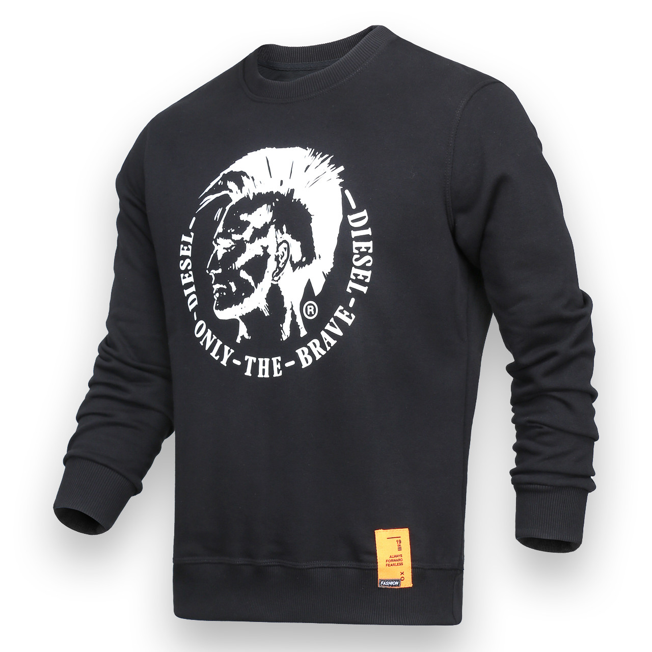 Світшот чоловічий чорний DIESEL з принтом BLK XL (Р) 21-208-001