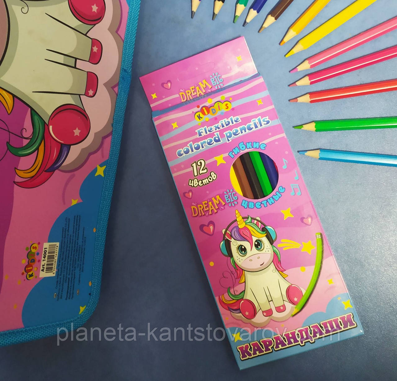 Олівці 12 кольорів, гнучкі KIDIS № 13356