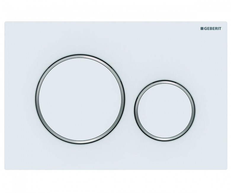 Смывная клавиша Geberit Sigma20 пластик, белый мат/хром глянец