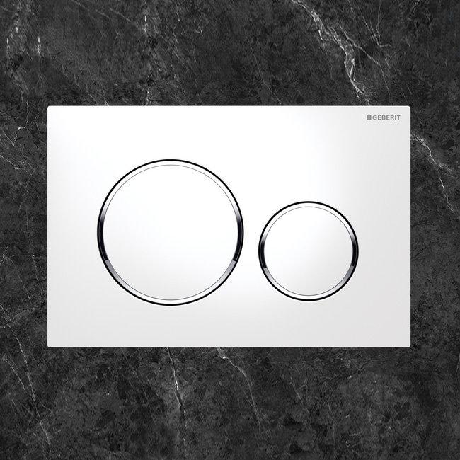 Змивна клавіша Geberit Sigma20 пластик, білий/хром глянц/білий