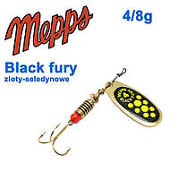 Блесна Mepps BLACK FURY zloty/seledynowe chartr. 4/8g