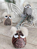 Інтер'єрна підвіска Сова, ручна робота, вис.9 см, фото 4
