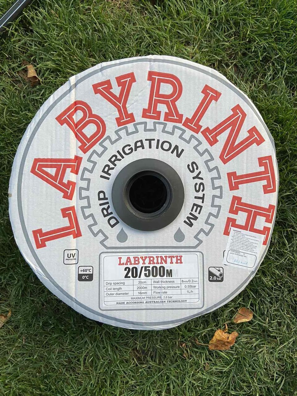 Щілинна стрічка для крапельного поливу Labyrinth 8 mil 20 см (500 м), фото 1