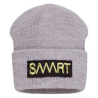 Модная детская шапка для мальчика с вышивкой SMART BARBARAS Польша WV15 / 0B Серый 54-56см