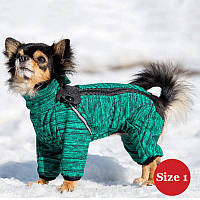 Комбінезон зимовий Diego Snow для собак-дівчинок, колір Зелений, 1 розмір