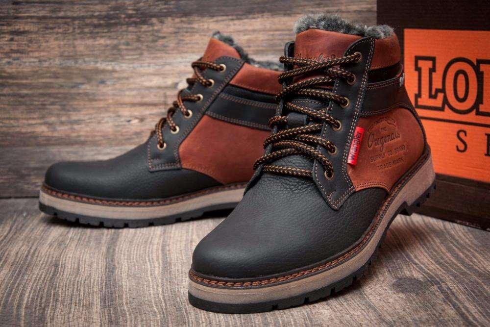 Чоловічі зимові шкіряні черевики Wrangler Arizona Brown, Кросівки, зимові чоботи коричневі. Чоловіче взуття