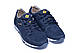 Чоловічі шкіряні літні кросівки, сині перфорація, текстильні туфлі, сині кеди, Літнє чоловіче взуття, фото 5