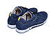 Чоловічі шкіряні літні кросівки, сині перфорація, текстильні туфлі, сині кеди, Літнє чоловіче взуття, фото 6