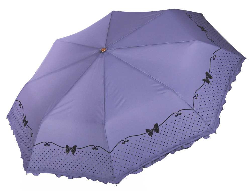 Бузкова парасолька з рюшами Три Слона ( повний автомат ) арт. L3818-5