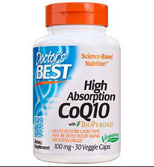 Doctor's Best High Absorption CoQ10 with BioPerine® – 100 mg - 30 Veggie Caps